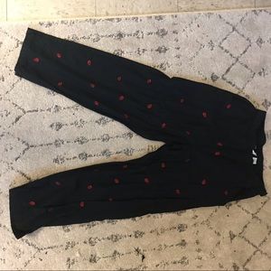 High waisted cotton pants